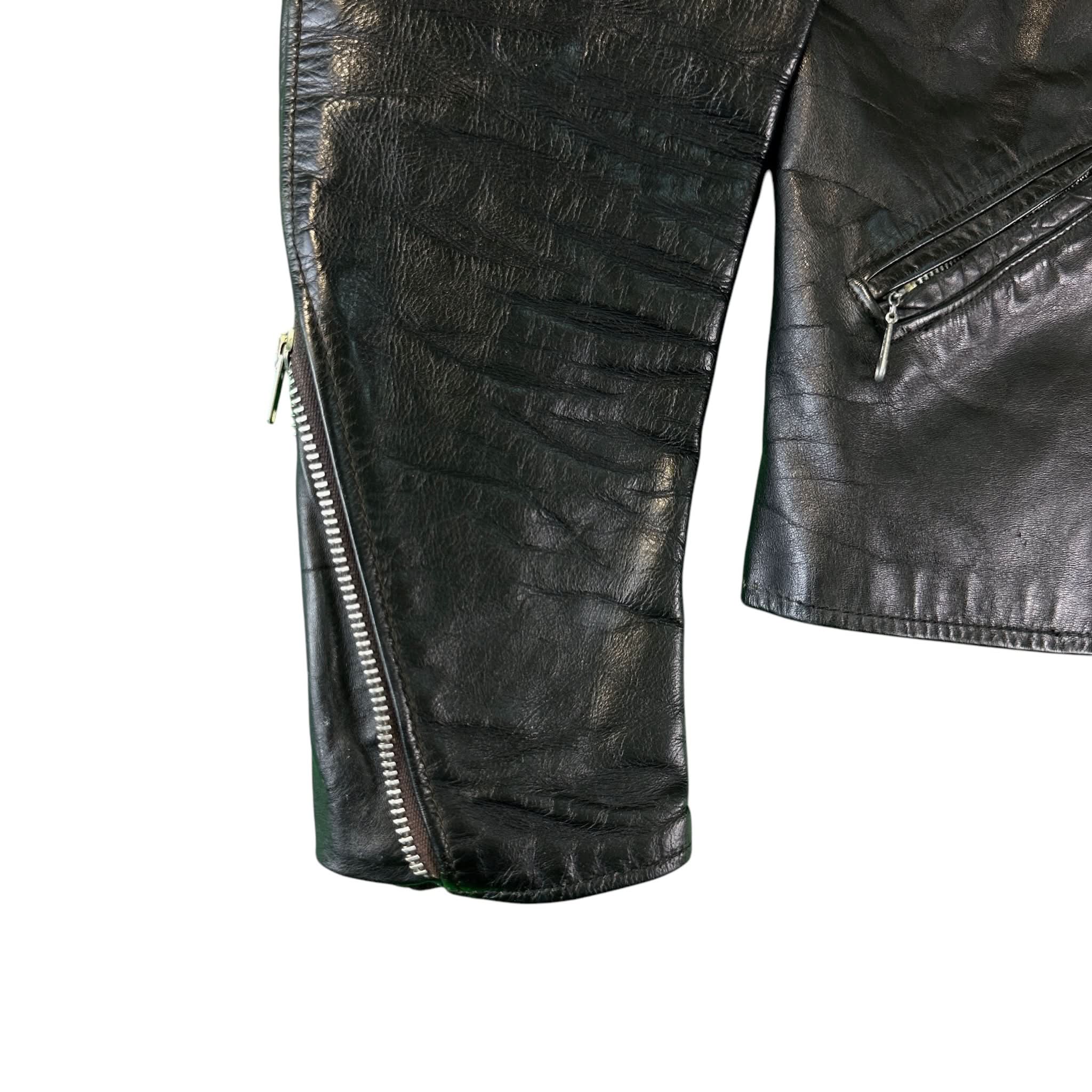 Vintage Brooks Leather Cafe Racer Motorcycle Jacket Womens