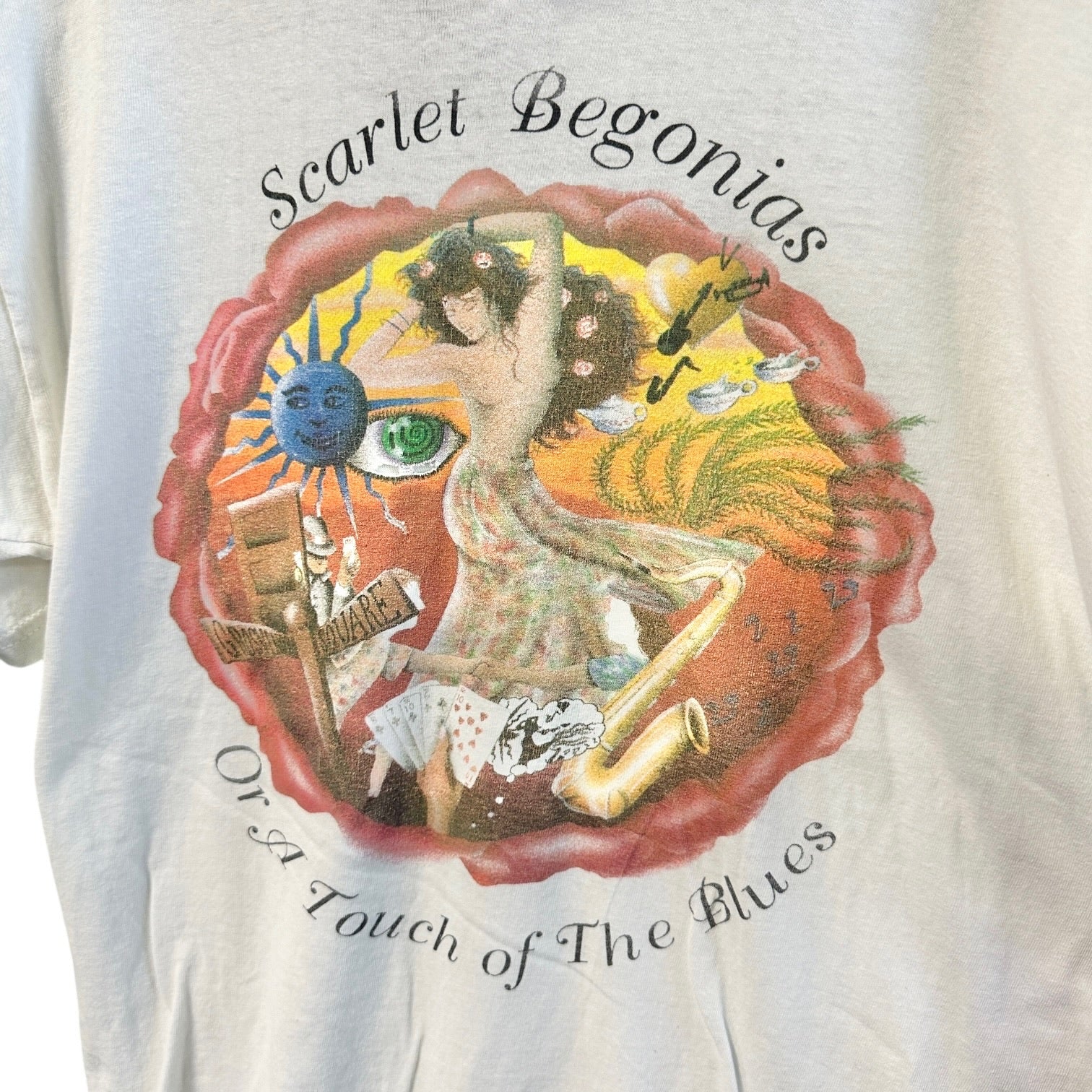 Vintage Grateful Dead White Scarlet Begonias Graphic Tshirt size M