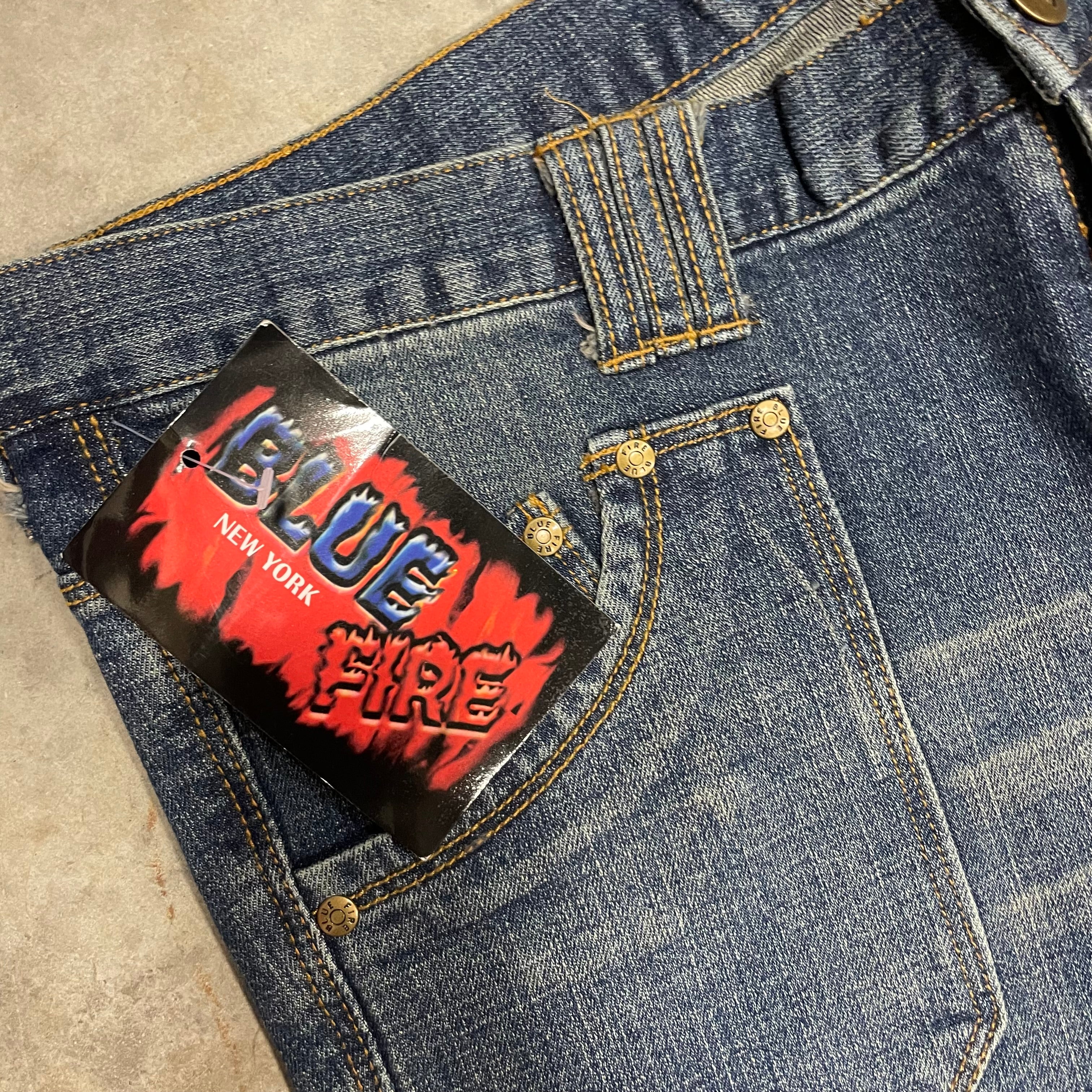 Vintage y2k Deadstock denim Jeans Blue Fire New York Size 33