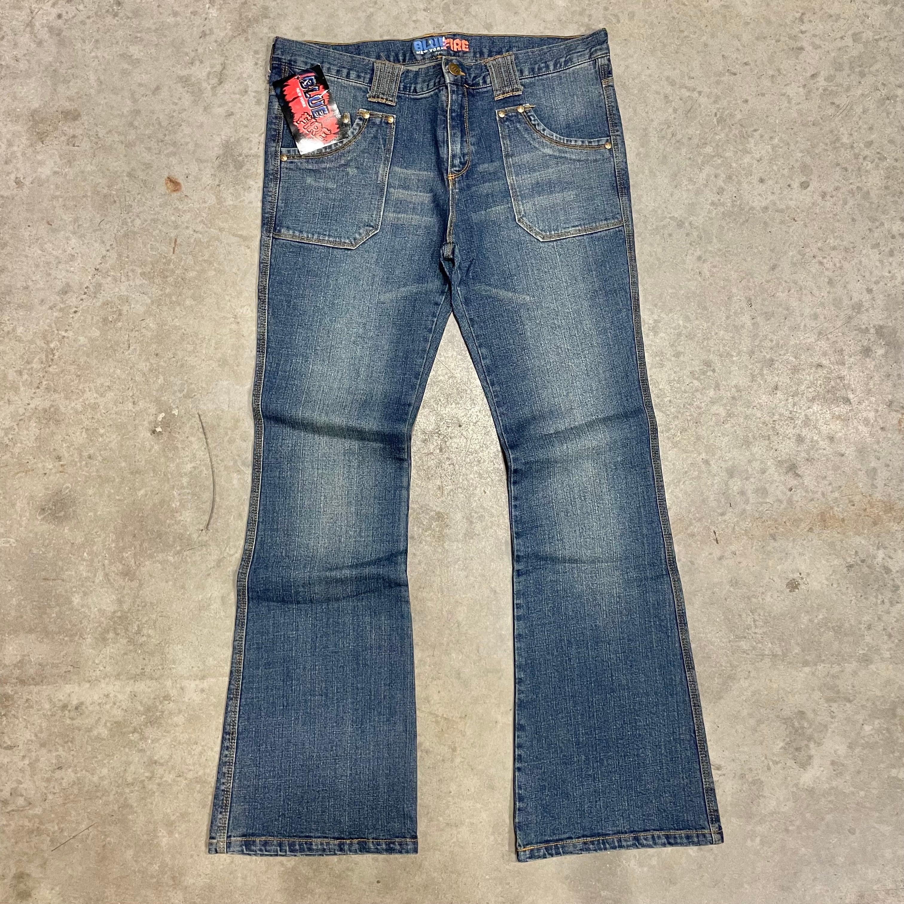 Vintage y2k Deadstock denim Jeans Blue Fire New York Size 33