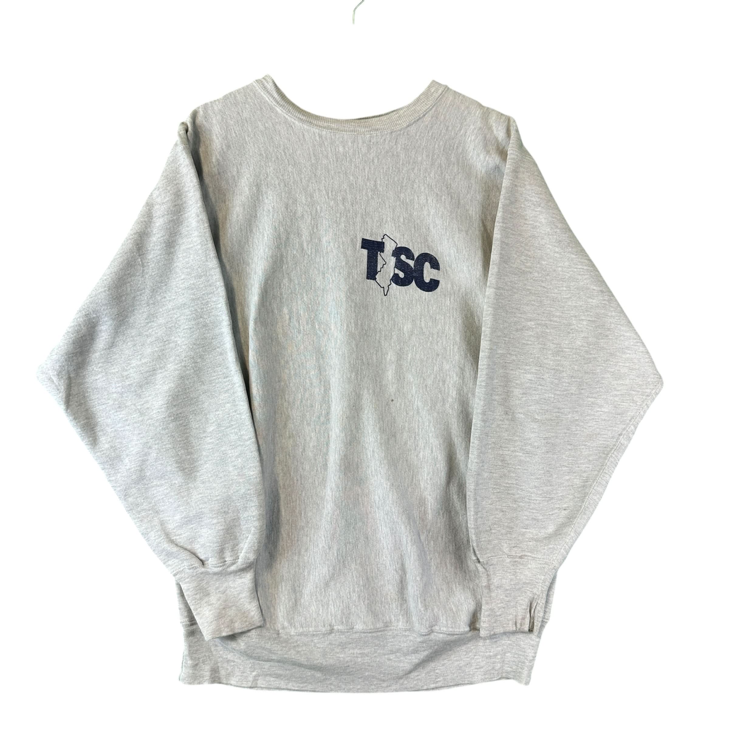 VINTAGE Champion Reverse weave TSC grey Crewneck Sweatshirt - 2XL