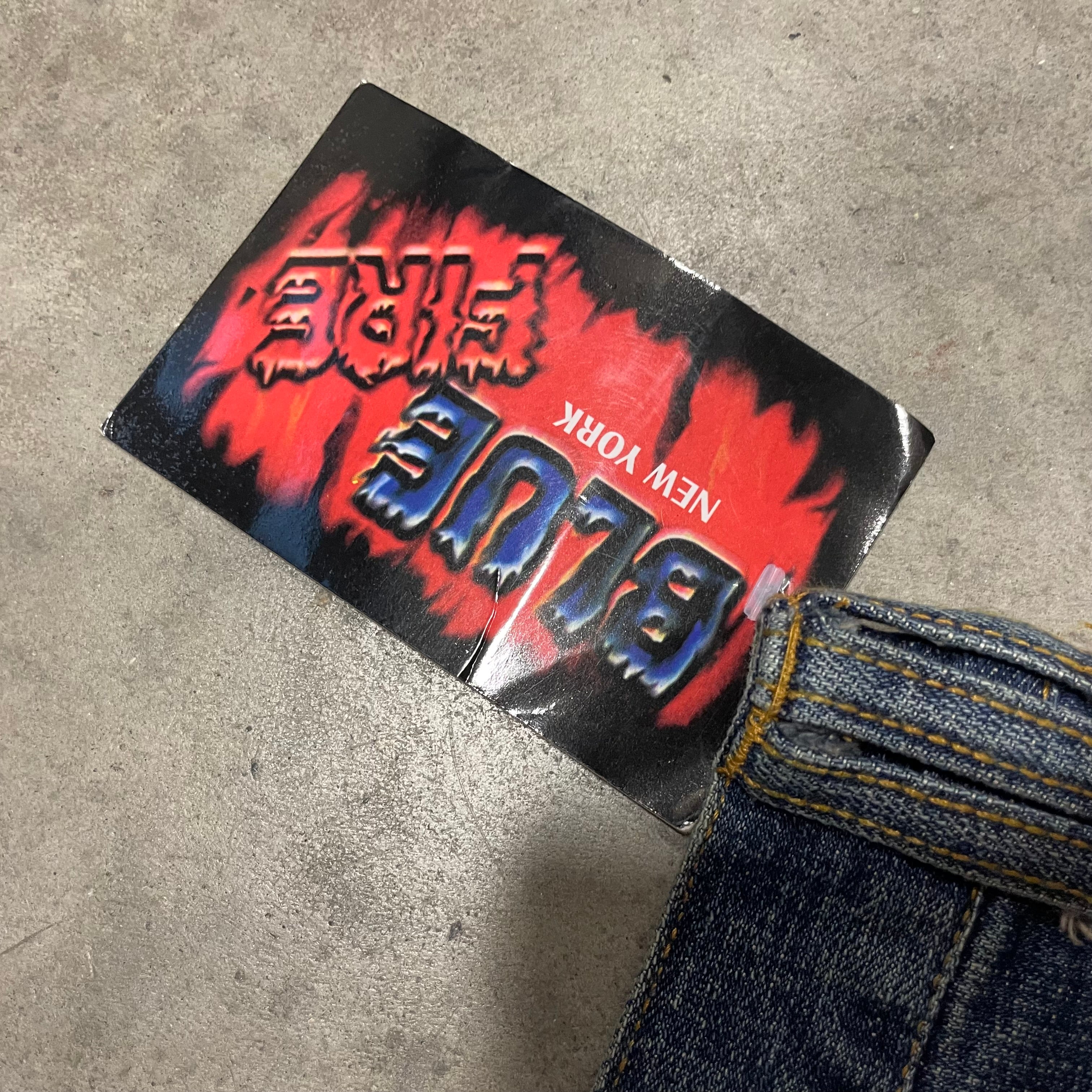 Vintage y2k Deadstock denim Jeans Blue Fire New York Size 33