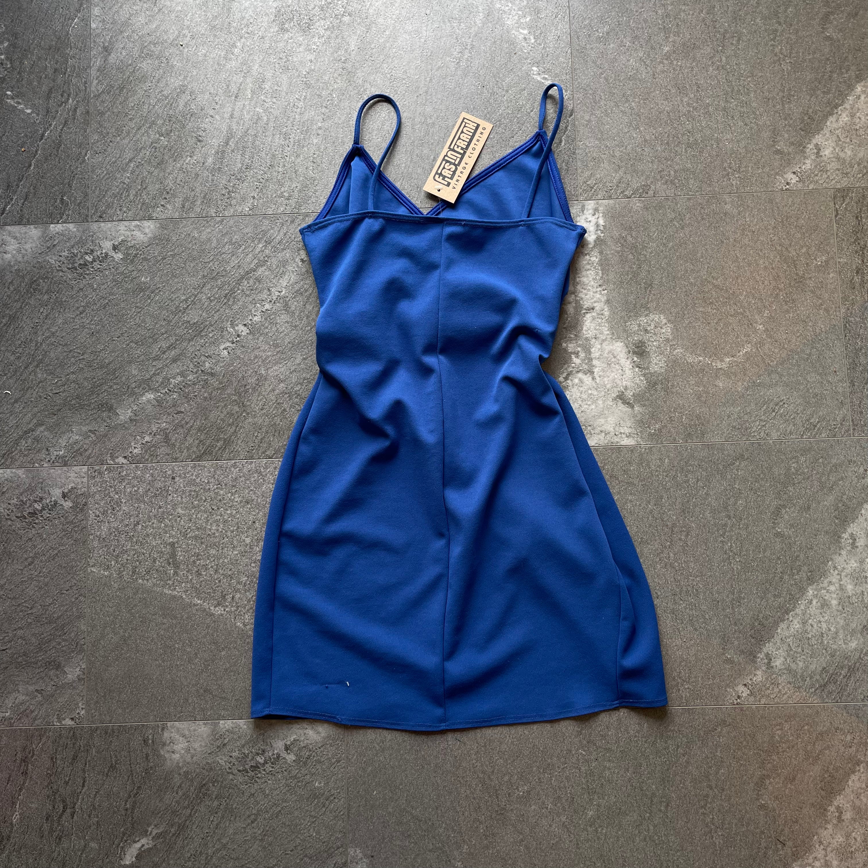 Vintage Studio 1011 Blue Strappy Mini Dress size-M