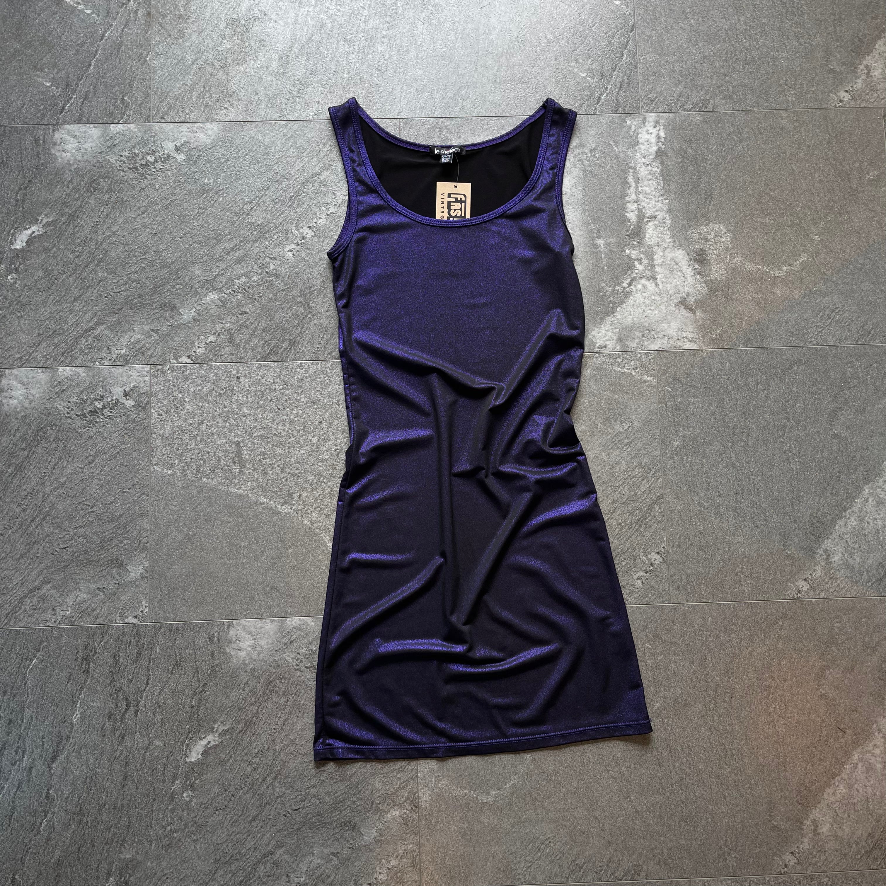 Vintage Le Chateau Purple Glitter Mini Dress size-XXS