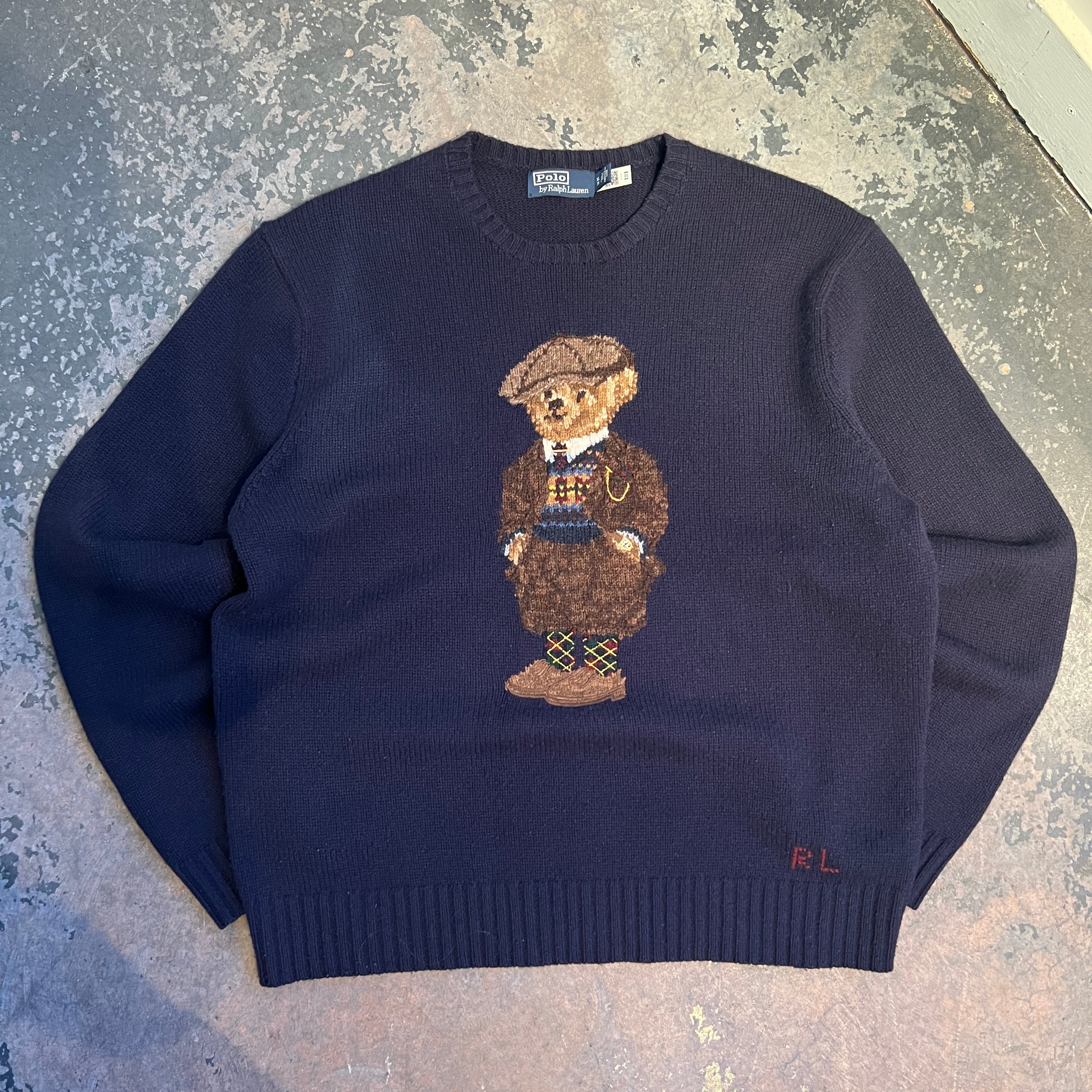 Polo Ralph Lauren Argyle Bear Sweater Size XL