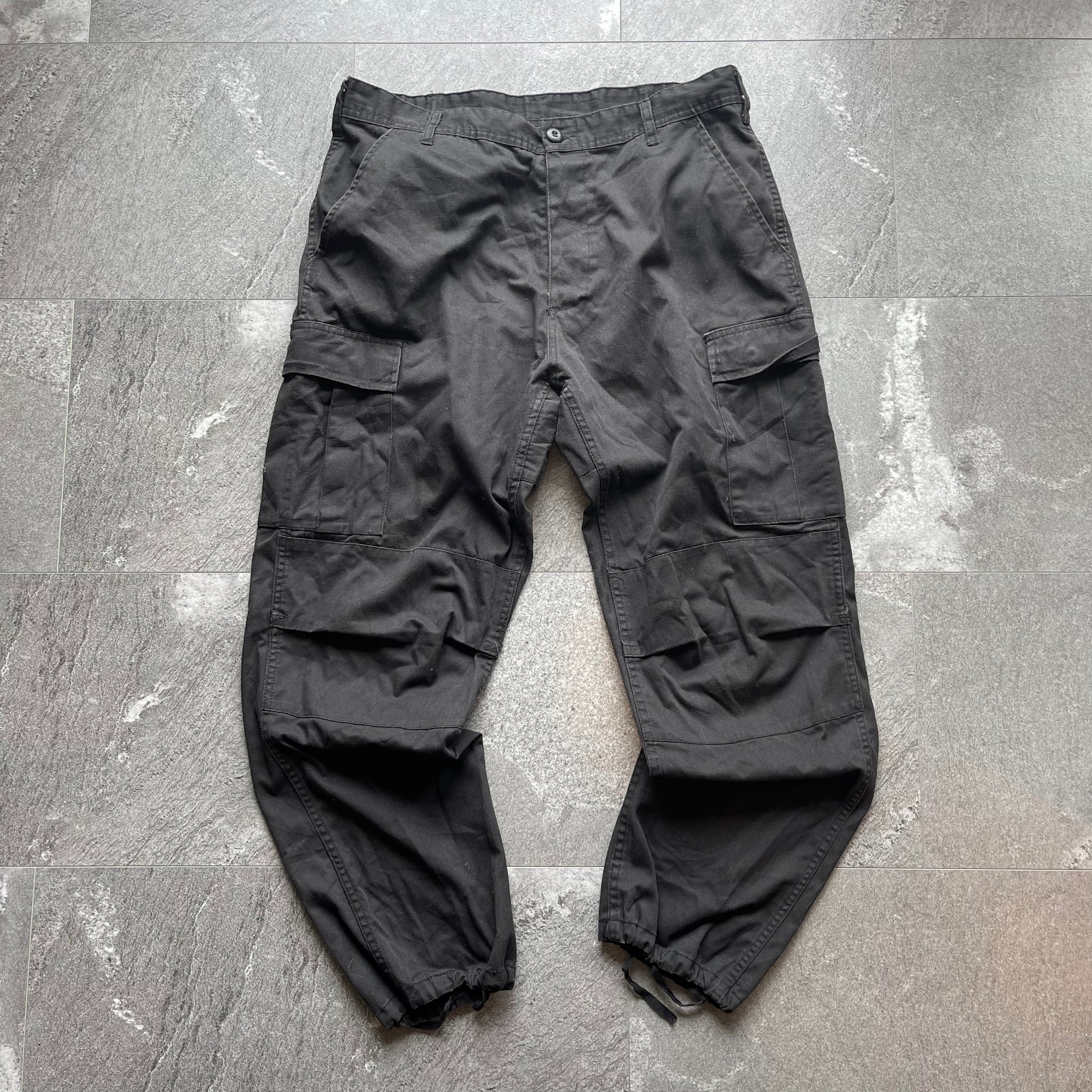 Black Cargo Pants - Size L