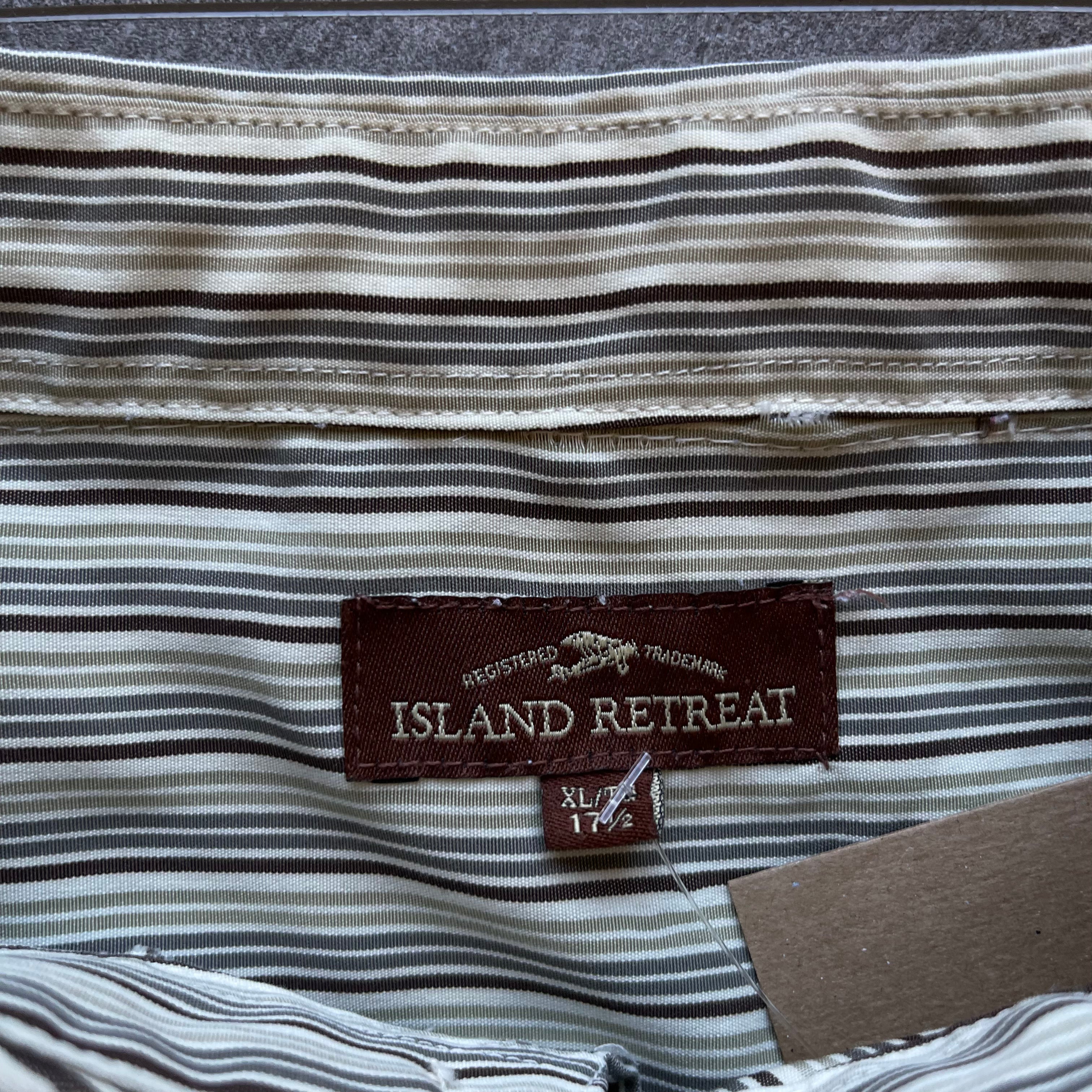 Vintage Island Retreat Stripy Button Up size-XL