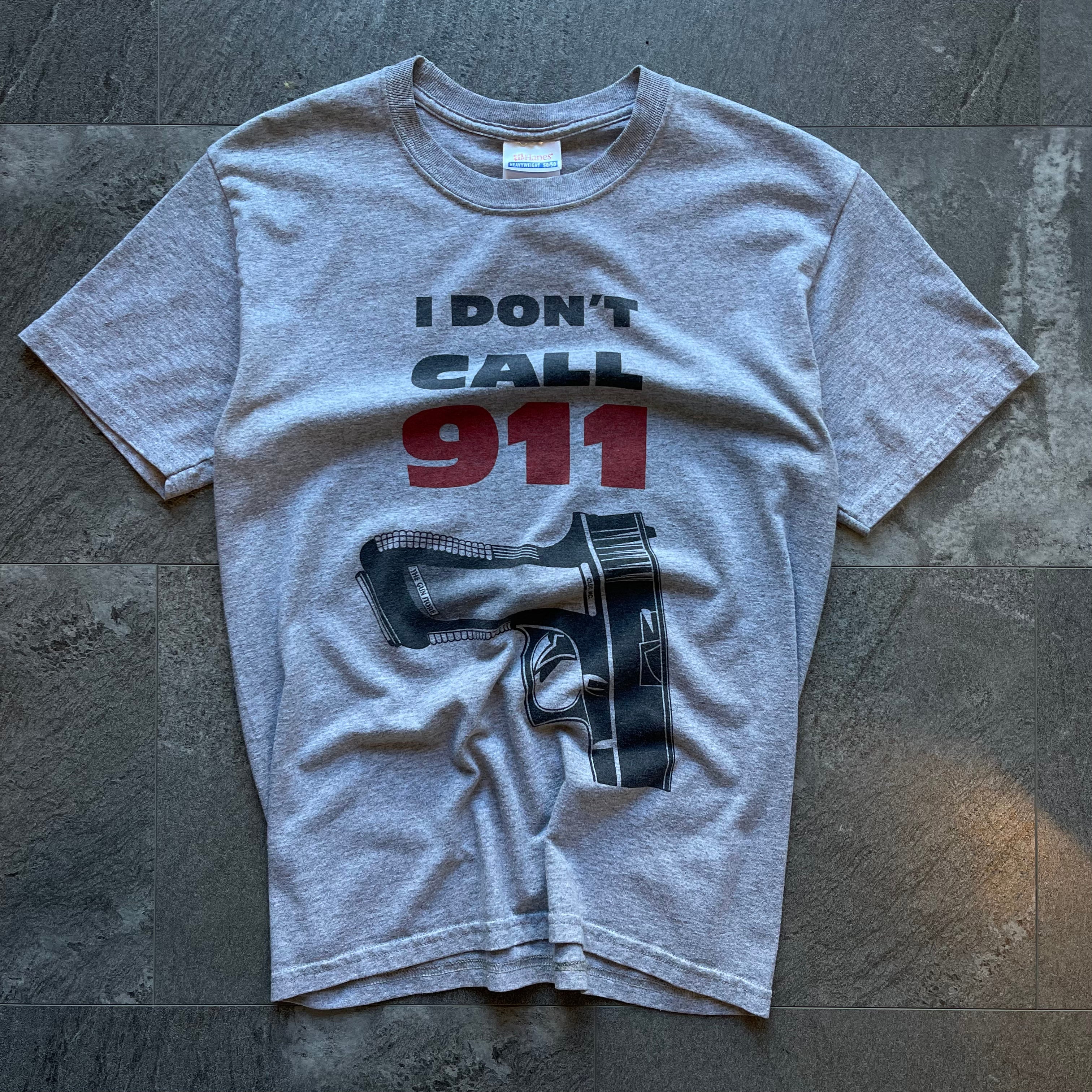 Vintage "I don't call 911" grey T-shirt Size-S