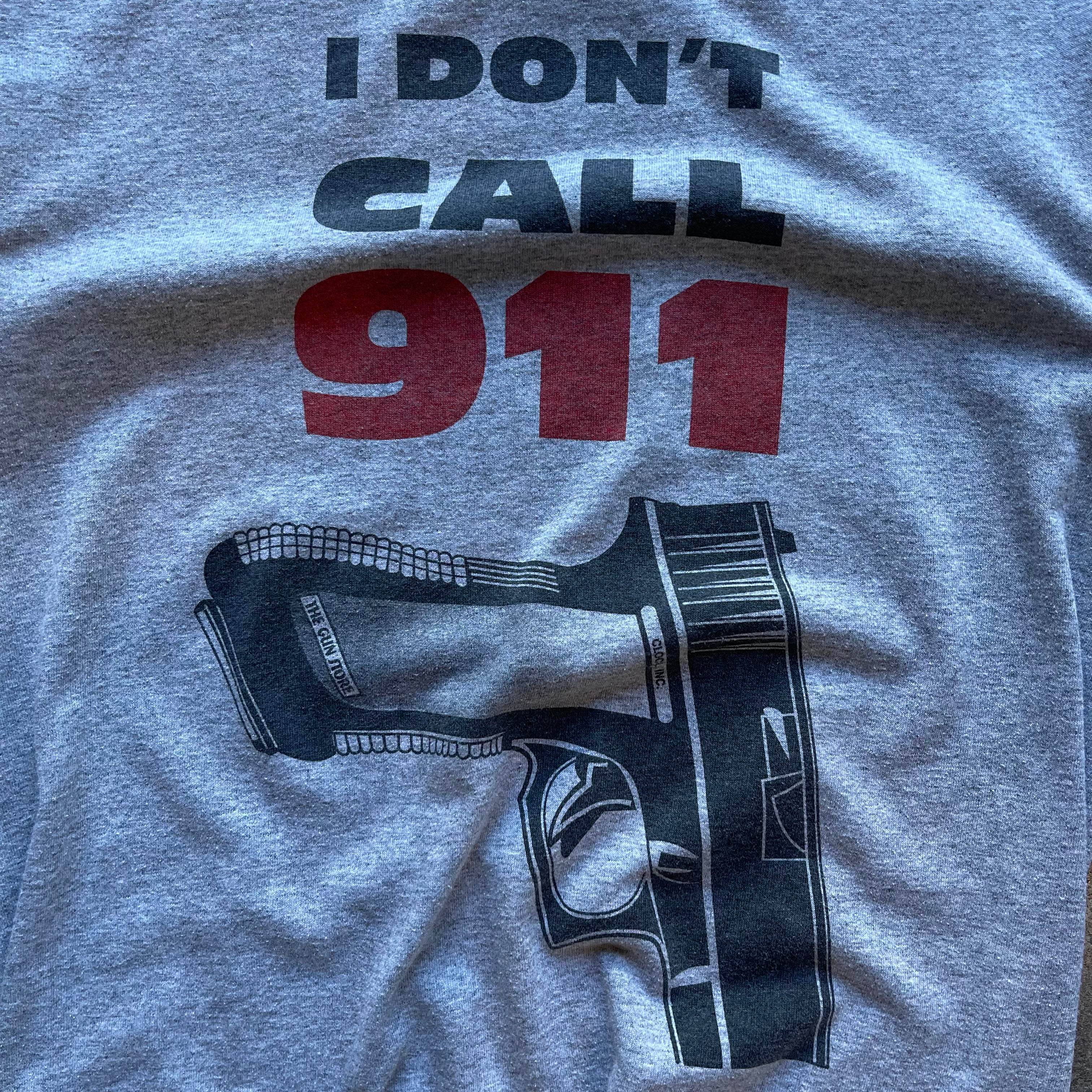 Vintage "I don't call 911" grey T-shirt Size-S