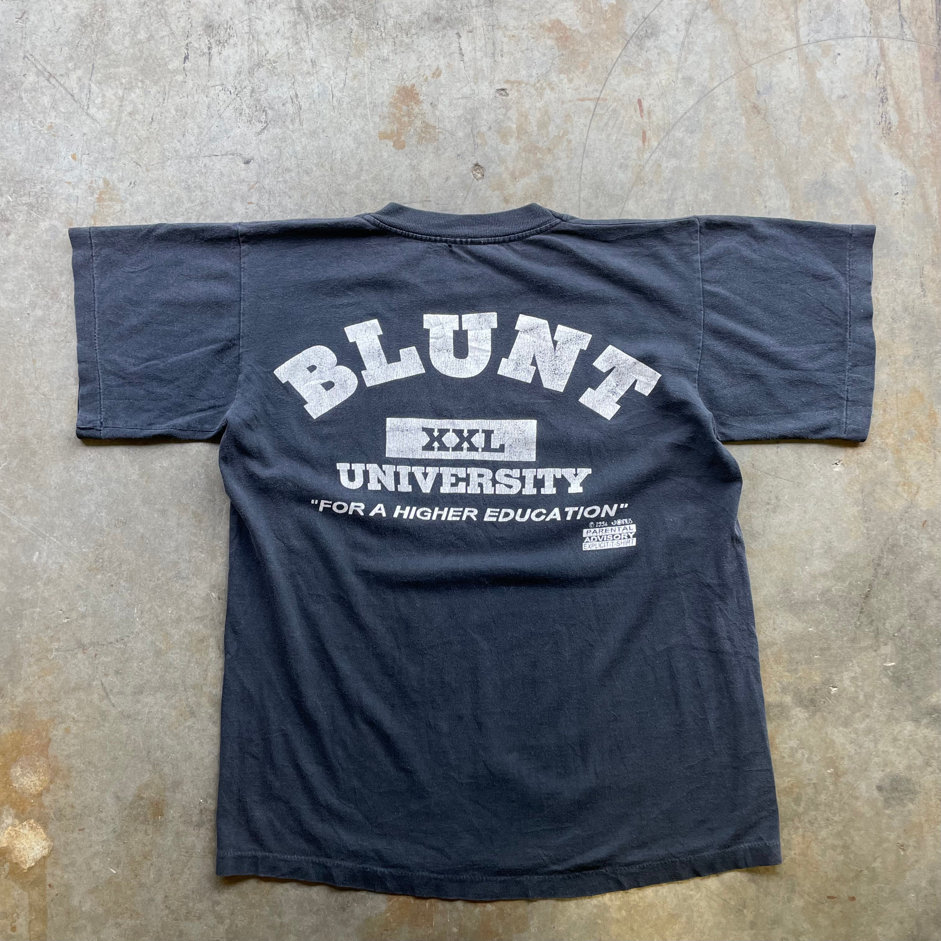 Vintage 1994 "Blunt University" Parental advisory explicit t-shirt