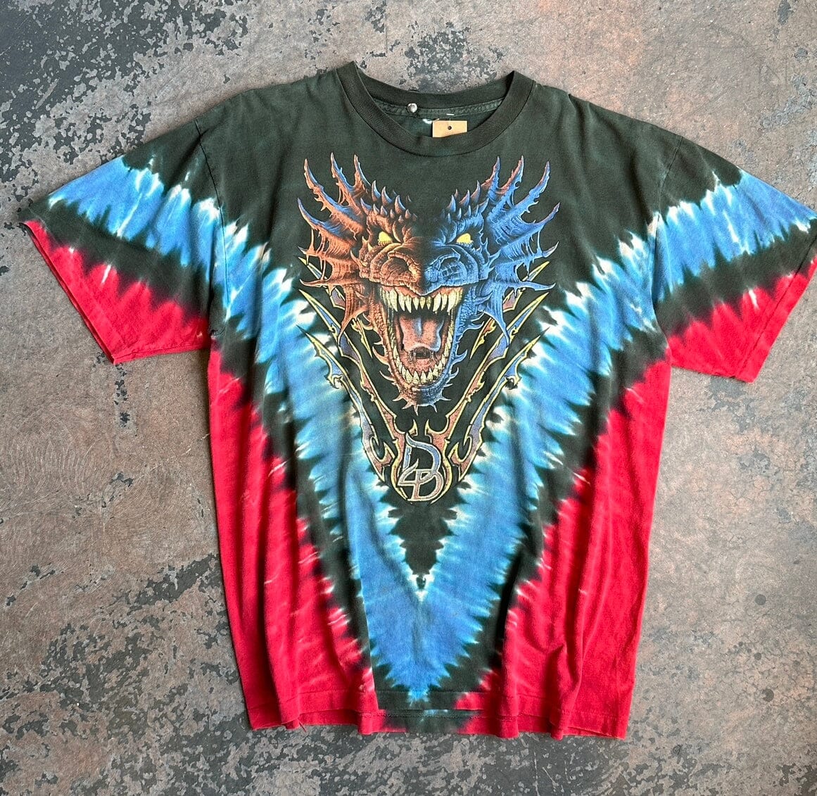 Dueling Dragons Tie Dye T-Shirt Size XL t-shirt t-shirt 