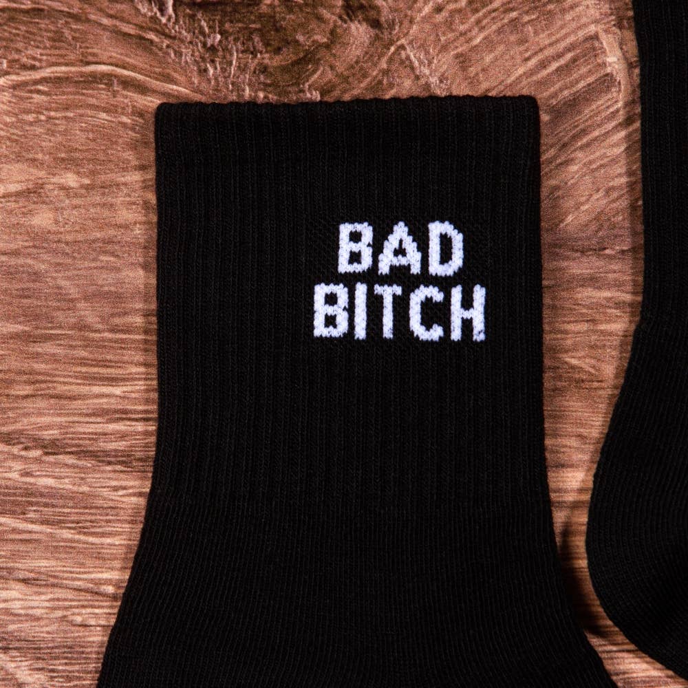 BAD BITCH ANKLE SOCKS: Black / ONE SIZE