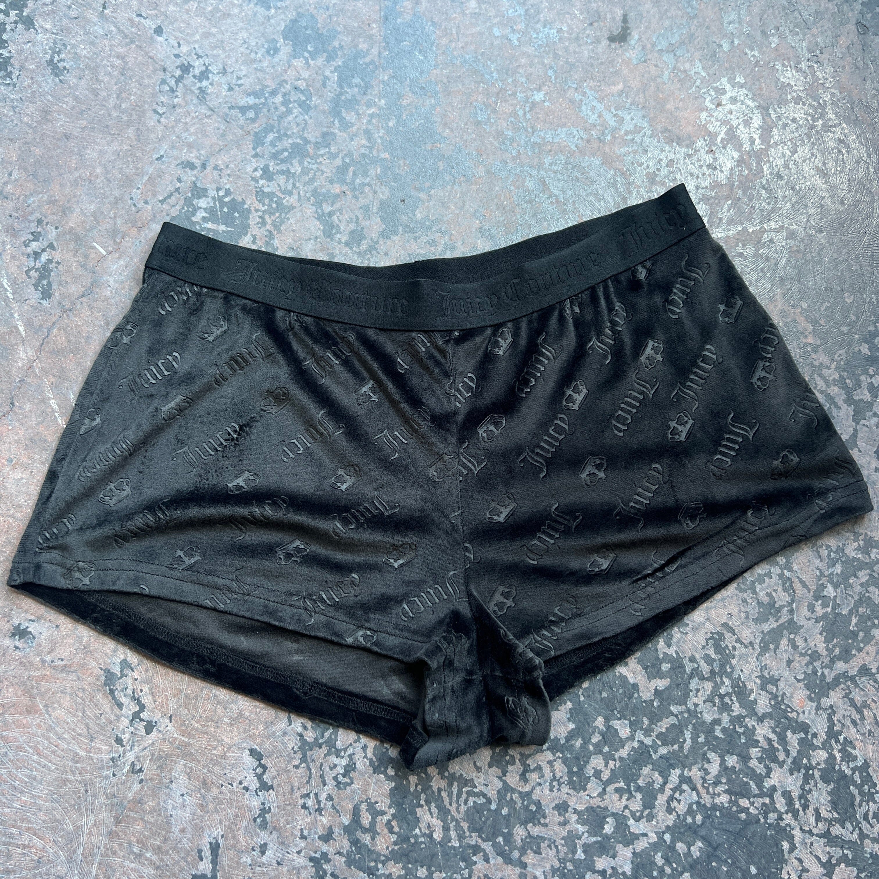 Juicy Couture Black Velour Shorts Size L short OTHER 