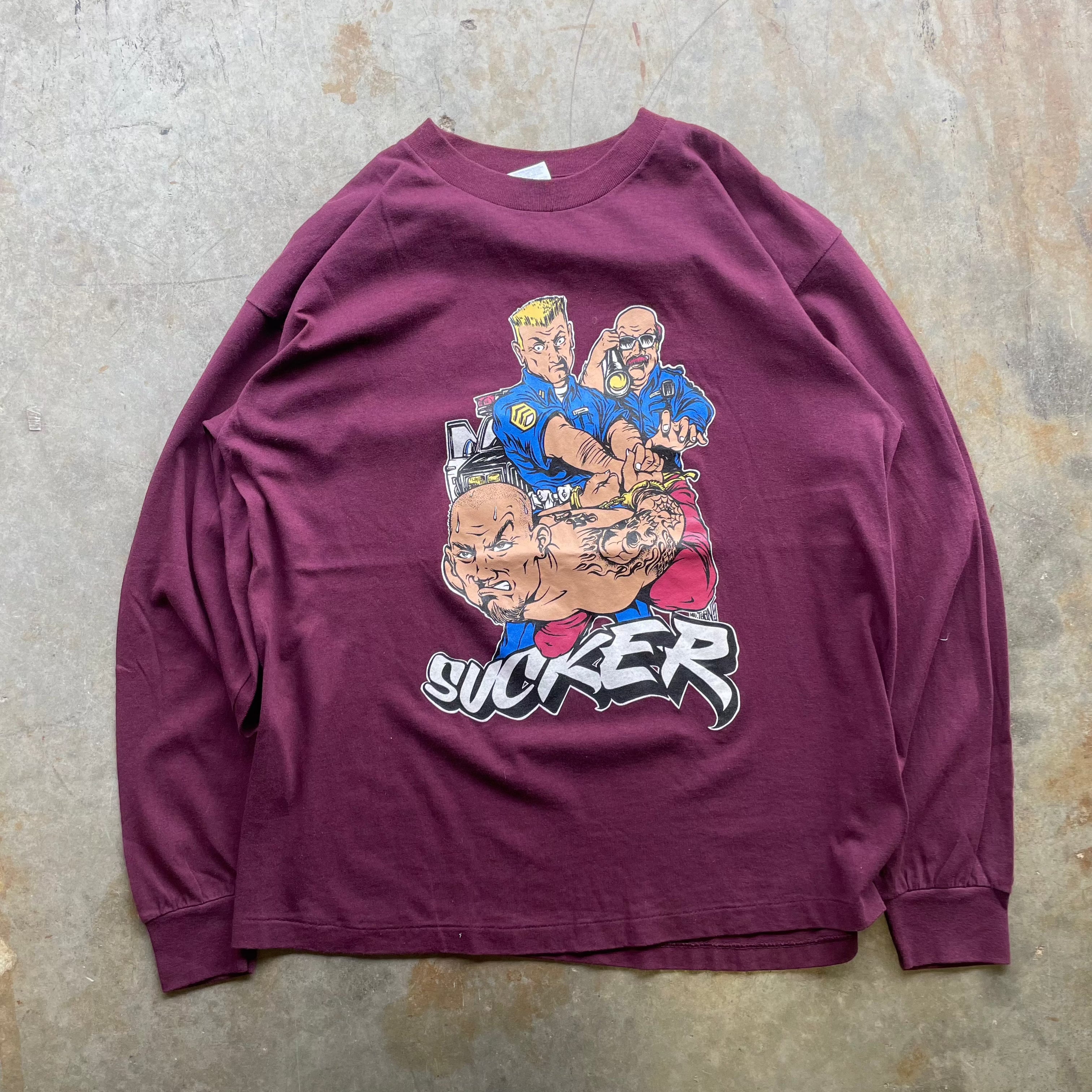 Vintage Mr Toons SUCKER Graphic Long sleeve T-shirt 90s T-Shirt OTHER 