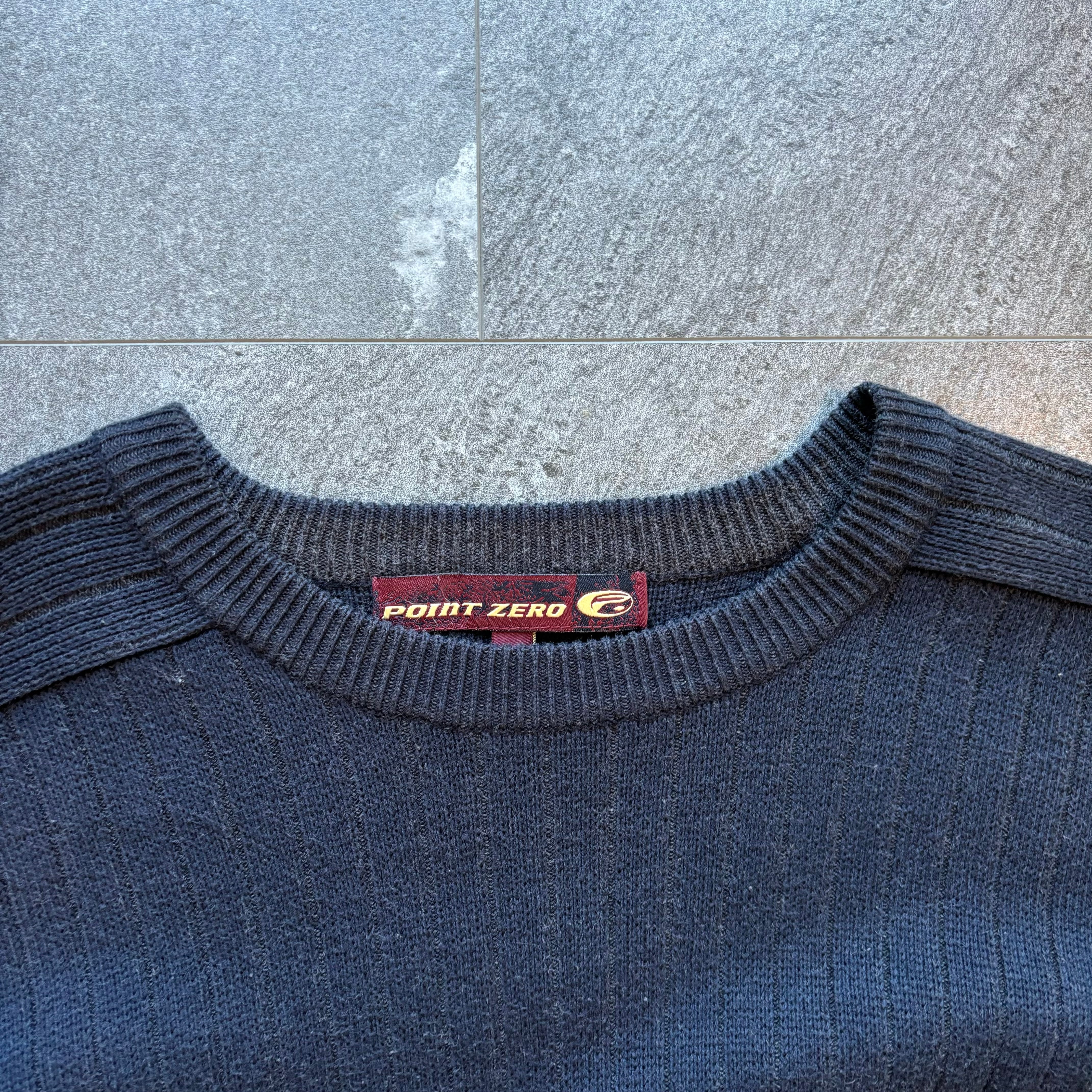 Vintage Point Zero Navy Ribbed Jumper Size XL sweater OTHER 